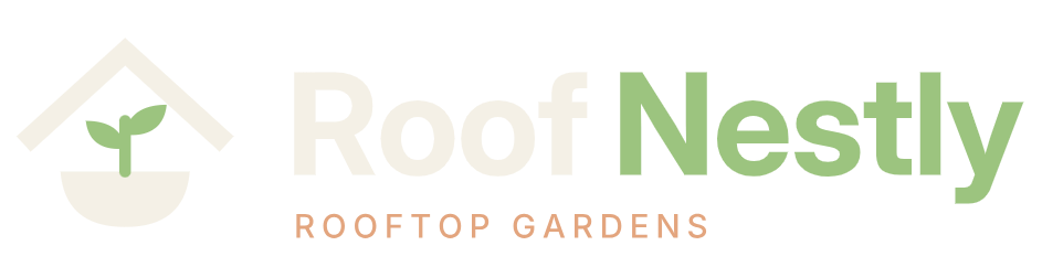Roof Nestly rooftop garden logo in light colours